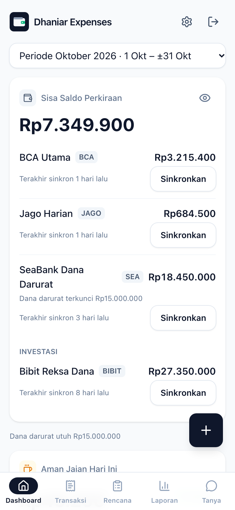 Dhaniar Expenses